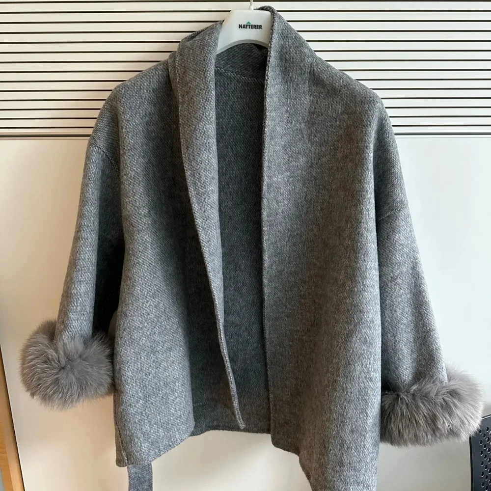 High End Double-sided Wool Strapping Real Wool Fur Coat Women's Removable Cuffs - Picture 8 of 8